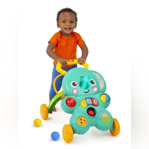 Bright Starts Stroll 'n Roll 2-in-1 Ball Play Baby Walker Elephant - Picture 3 of 4